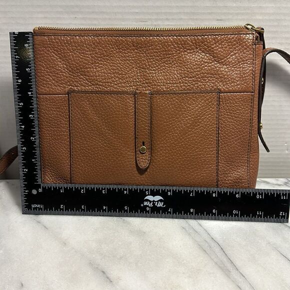 Fossil GEMMA Pebbled Leather Cognac Brown Crossbody‎ Bag Purse - Picture 10 of 12